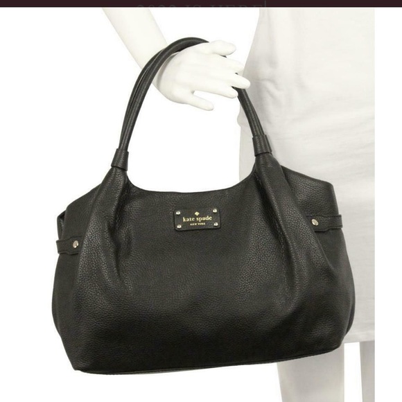 Kate Spade Stevie Berkshire Road Large Top Zip Black Leather Satchel Bag - Picture 4 of 12